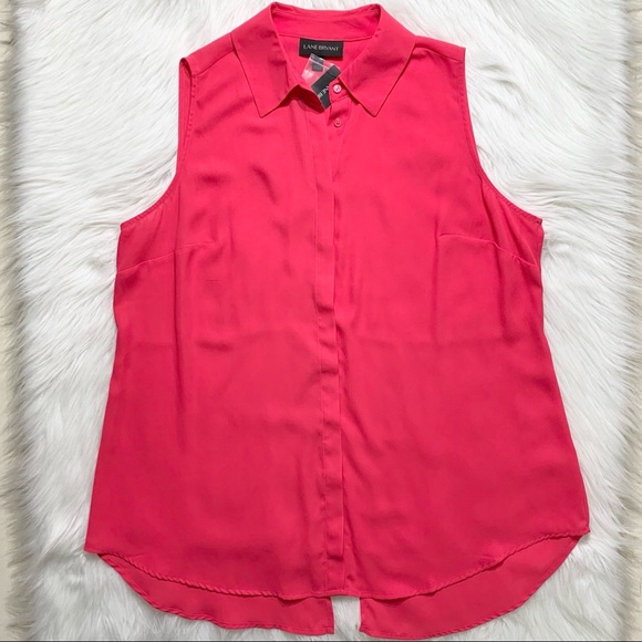 SOLD-NWT Lane Bryant Sleeveless Buttondown Blouse - Picture 4 of 7